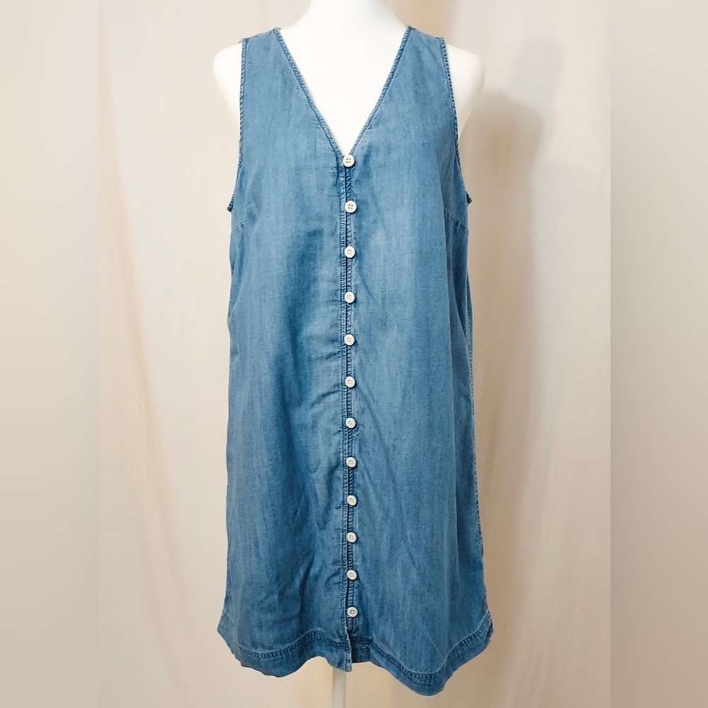 Madewell Light Blue Denim Button-Front Mini Dress